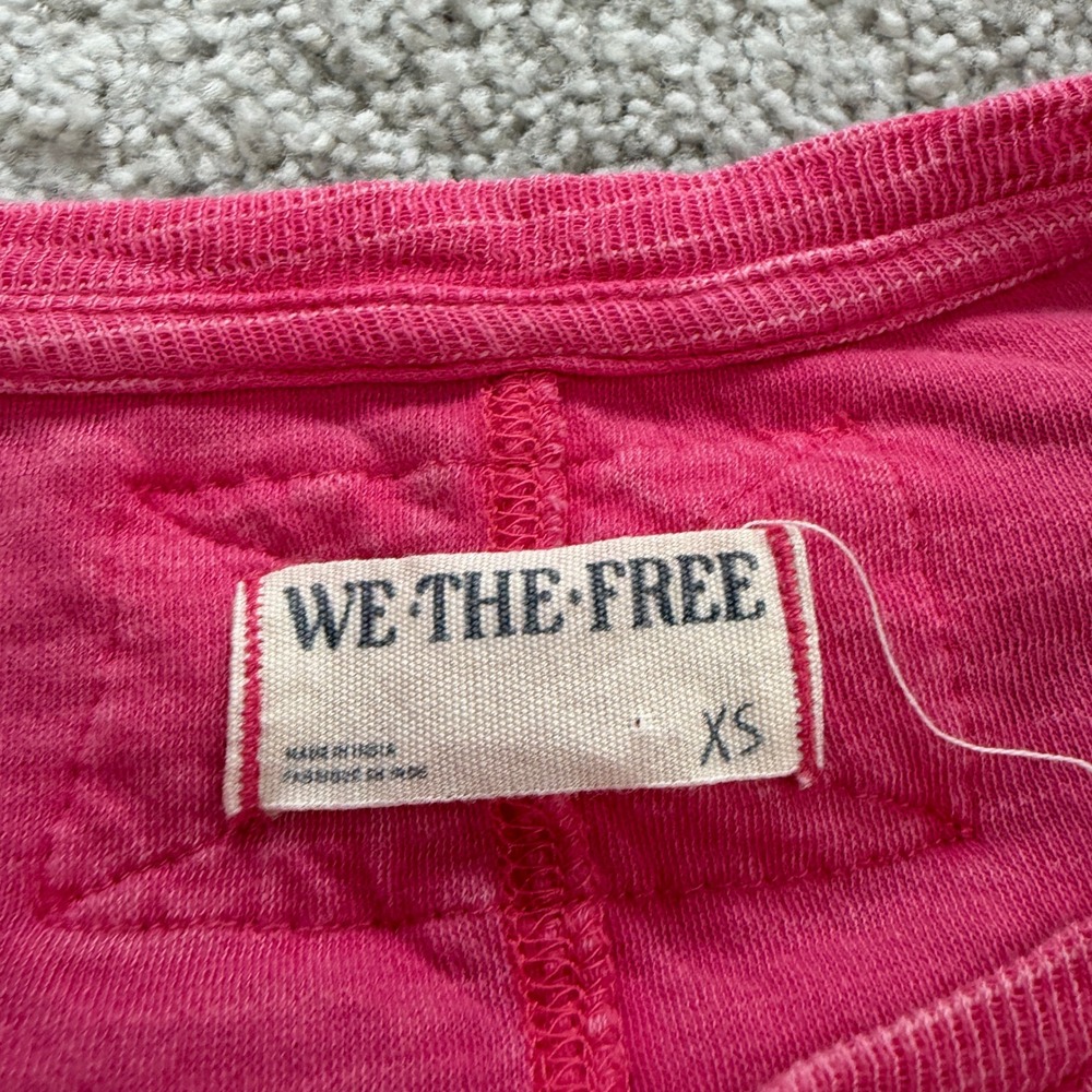 Free People Long Sleeve Top Womens XS Pink Relaxed Casual Beach Boho Indie - Picture 3 of 6